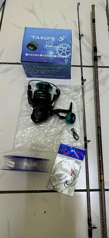 Fishing Sets solid Professional7 2.7 m Solid rod,Takumi-S HZ6000 big handle reel with line wt hook