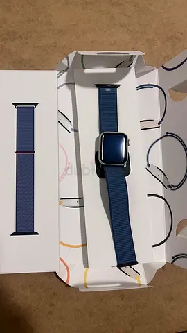 Apple Watch Series (watch with box and charger) with blue woven band - good condition