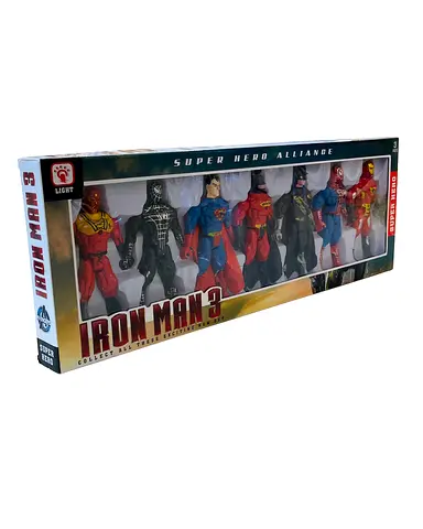 Super Hero Alliance 7-in-1 Action Figures Set with Built-in Chest Lights – Brand New in Box