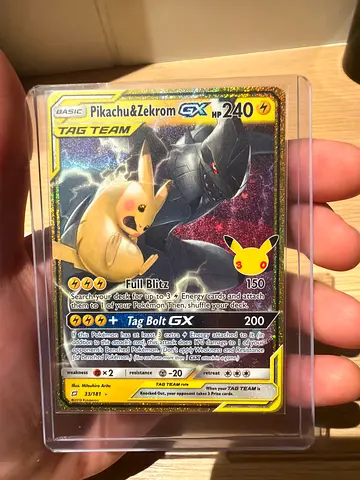 Pikachu & Zekrom GX Tag Team 240 HP Pokemon Card - Holo (Sleeved)