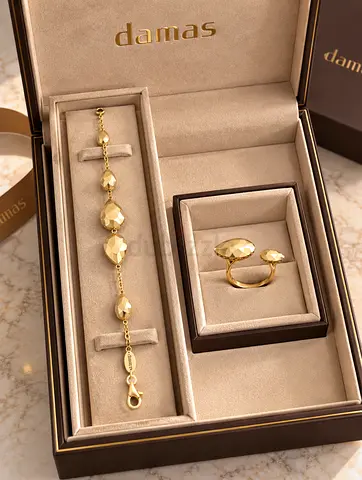 Damas 18k Italian gold bracelet and ring