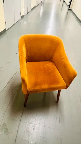 Mustard Yellow Velvet Accent Armchair - Compact Lounge Chair