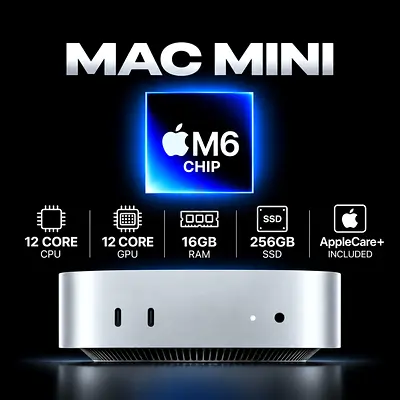 Mac mini M6 Chip | 16GB RAM, 256GB SSD - Apple Care Plus