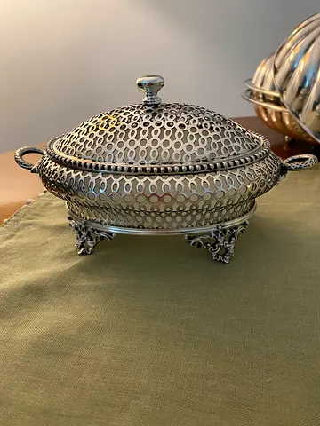 Vintage silver plated butter dish