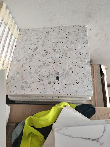 Used Terrazzo Style Floor Tiles - Light Grey Speckled (Bundle)