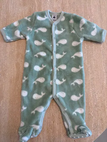 Petit Bateau Mint Green Winter Sleepsuit