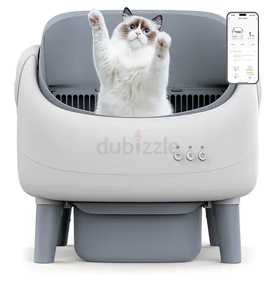 Open-Top Self Cleaning Litter Box, Automatic Cat Litter Box for Multiple Cats, APP Control, Safety