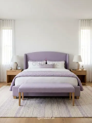New luxury style light purple color 180*200 King size bed.