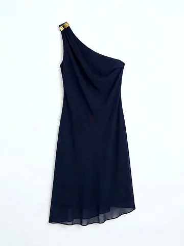 Ralph Lauren Navy Blue Midi Evening Dress