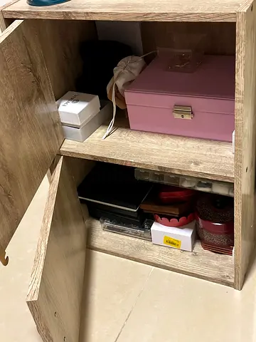 Light Oak Small Cabinet/Storage Cupboard - 2-Shelf with Door