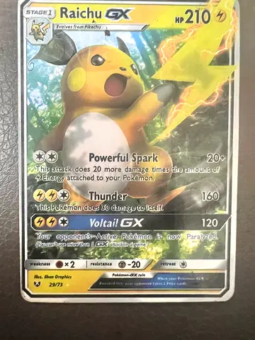 Raichu GX 29/73 pokemon card