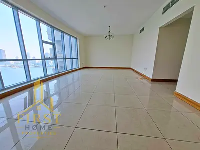 FULL SEA VIEW LAHWISH 3 BHK JUST 77K .PARKING FREE TERRACE MAIDROOM WITH BATROOM BALCONY NEAR CORNICHE NEAR DUBAI