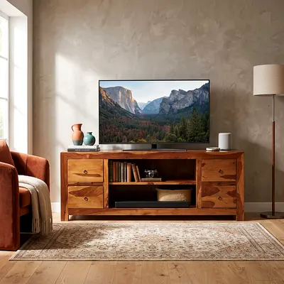 Solid Wood TV Unit