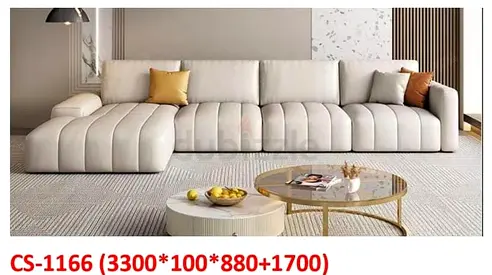 Large L-shaped Modern Fabric Sofa with Chaise - Model CS-1166