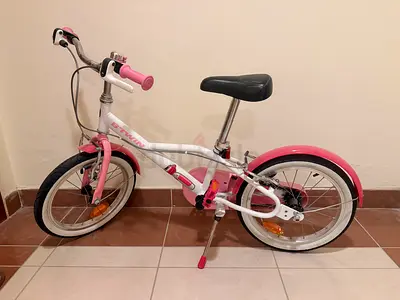 White & Pink Kids Bicycle – Good Condition