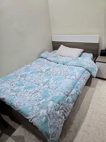 Single bed without mattresses wooden frame, little broken support can be fixed or used without fix