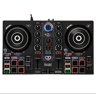 Hercules DJControl Impulse 200 USB DJ Controller - Compact 2-Deck