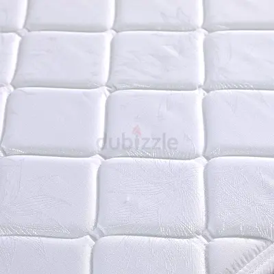 Used White Quilted Mattress Topper / Thin Mattress Protector