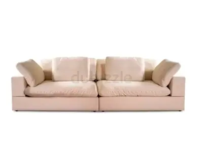 Pan home 2 sofas Beige 4-seater Fabric Sofa — Good Condition removable covers.