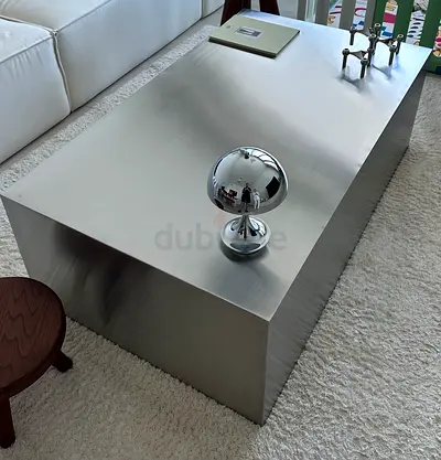 Klekktic Brushed Stainless Steel Coffee Table – Modern Design