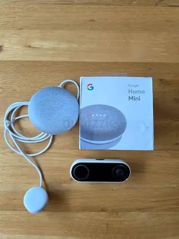 Google Home Mini (chalk) with smart doorbell camera - working condition