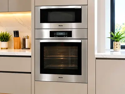 Miele Built-in stainless steel electric oven 80cm with warming drawers