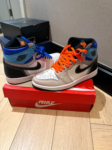 Pair of Nike Air Jordan 1 Mid - Multi-color, used with box