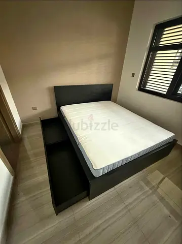Ikea Queen size bed with mattress and storage drawers