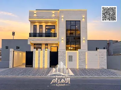 Own a 5-bedroom villa in Al Helio 2, Ajman—a corner unit facing Azha. The villa spans two floors pl