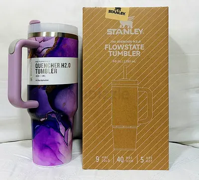 Stanley Quencher H2.0 FlowState 40oz Tumbler (Purple Marble) – Brand New