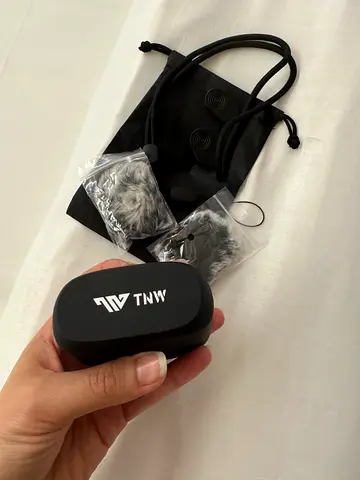 Mini wireless lavalier microphone set with charging case and wind muffs
