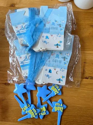 Set of Blue 'It's a Boy' Baby Shower Cake Toppers / Decorations