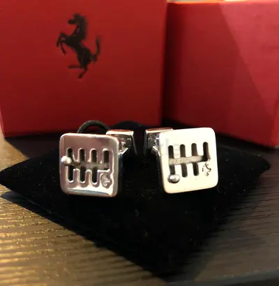 Sold Silver 925 Ferrari Original Gear Gate Selector Cufflinks