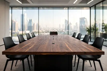 Belluna Walnut Boardroom Table, Conference Room – Cascade