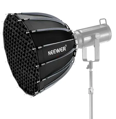 NEEWER Parabolic Softbox Quick Release with Diffuser and Grid, 22" Softbox Bowens Photography for LE