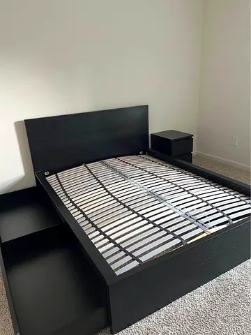 Ikea malm king storage bed with ikea mattress like new - Excellent condition