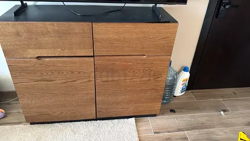Wooden Sideboard / TV Cabinet - 2 Door, Modern Finish Ikea