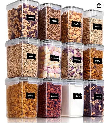 Vtopmart 12pcs 1.5qt/1.6L Plastic Food Airtight Storage Containers