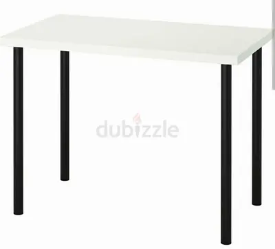 IKEA White Table with Black Legs – Study or Office Desk
