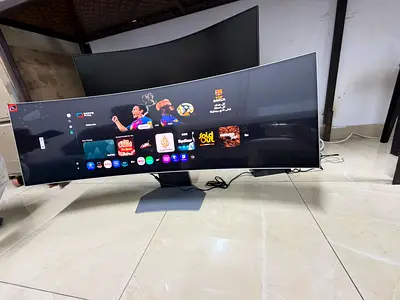 49-inch curved ultra-wide gaming monitor featuring a 5120 x 1440 Dual QHD resolution, a fast 240Hz r