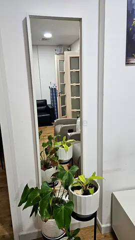 IKEA Slim Full-Length Wall Mirror with White Frame - Good Condition