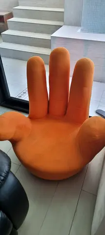 Unique Orange Hand-Shaped Accent Chair — Fun Kids/Decor Piece