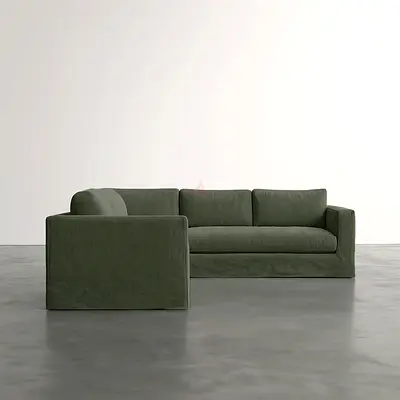 Green L-shaped Corner Sofa - 4 Seater Sectional