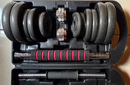 SkyLand Adjustable Cast Iron Dumbbell Set with Barbell Connector 20KG