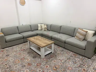 Grey 7-seater home centre sofa