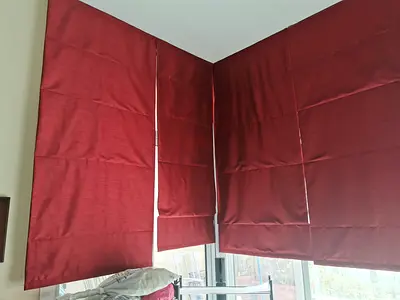 Red roman curtain blinds 5 pcs