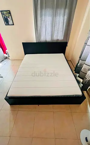 Ikea king size bed with mattress and storage drawers