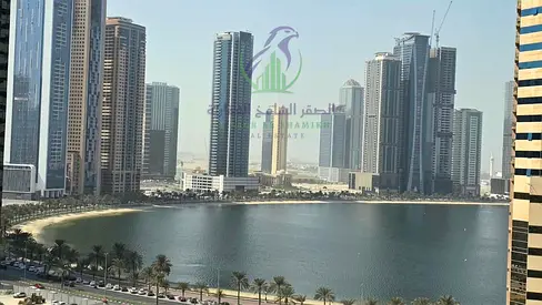 One of the largest 3-bedroom apartments with living room in Al Taawun featuring direct sea views modern finishes a huge living space and free parking
