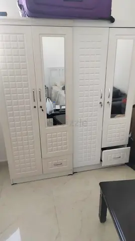 Two NEW White 2-Door Wardrobe with Mirrors and Drawers - Excellent Condition