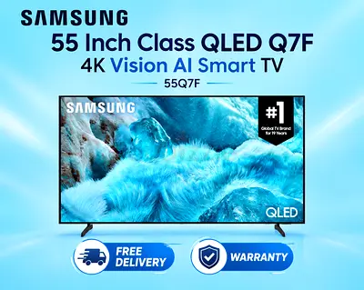 Samsung 55 Inch Class QLED Q7F 4K Vision AI Smart TV 2025 55Q7F